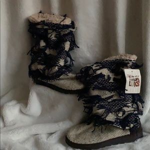 Muk Luks Knit and Suede water Resistant Boots